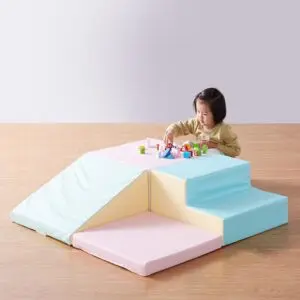 Amazon Basics Soft Play Corner Climber, 4-Piece, Pink, Yellow, Turquoise